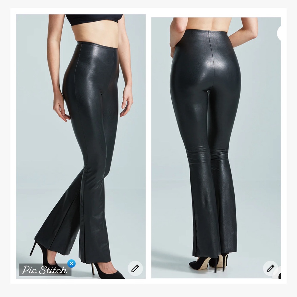 Commando Faux Leather Flared Leggings Black